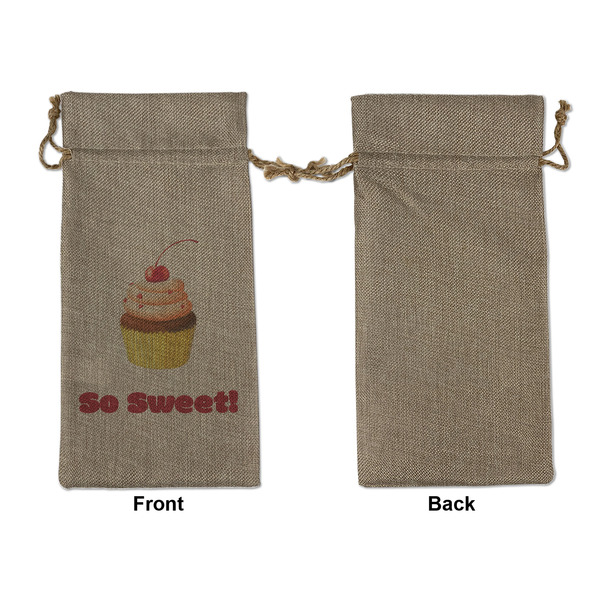 Sweet Cupcakes Large Burlap Gift Bags - Front Approval