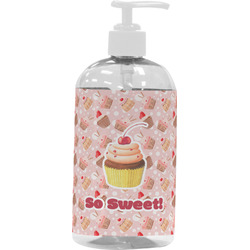 Sweet Cupcakes Plastic Soap / Lotion Dispenser (16 oz - Large - White) (Personalized)