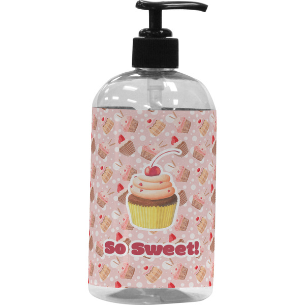 Custom Sweet Cupcakes Plastic Soap / Lotion Dispenser (16 oz - Large - Black) (Personalized)