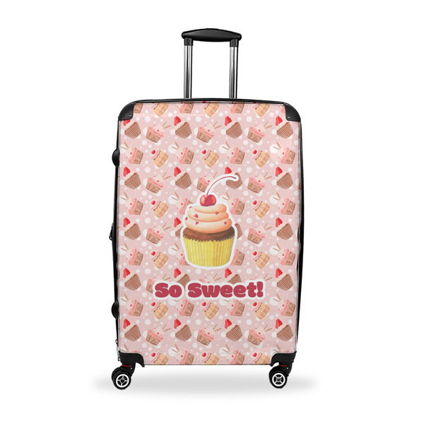 Custom Sweet Cupcakes Suitcase - 28" Large - Checked w/ Name or Text