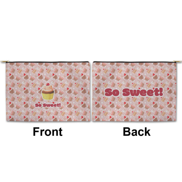 Sweet Cupcakes Large Zipper Pouch Approval (Front and Back)