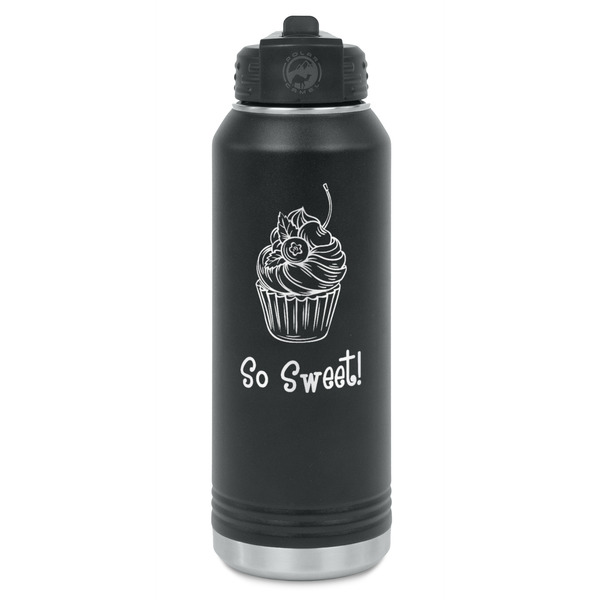 Custom Sweet Cupcakes Water Bottle - Laser Engraved - Front (Personalized)
