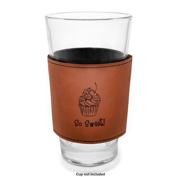 Sweet Cupcakes Laserable Leatherette Mug Sleeve - In pint glass for bar