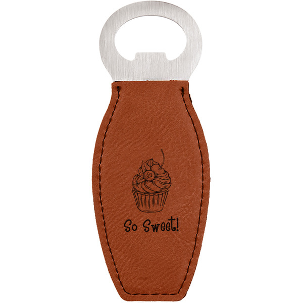 Custom Sweet Cupcakes Leatherette Bottle Opener (Personalized)