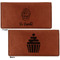 Sweet Cupcakes Leather Checkbook Holder Front and Back