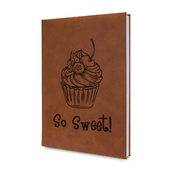 Sweet Cupcakes Leather Sketchbook - Small - Double Sided (Personalized)