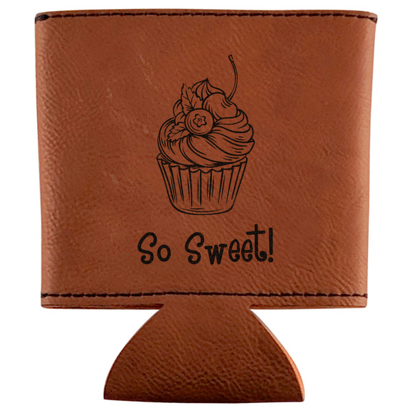 Custom Sweet Cupcakes Leatherette Can Sleeve (Personalized)