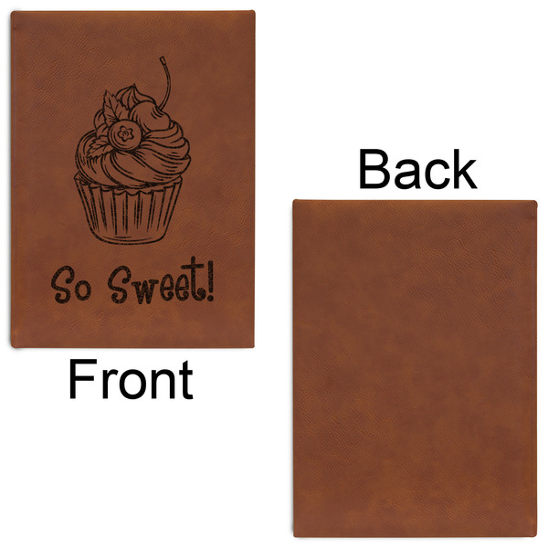 Sweet Cupcakes Leatherette Journal - Large - Single Sided - Front & Back View