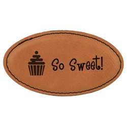 Sweet Cupcakes Leatherette Oval Name Badge with Magnet (Personalized)
