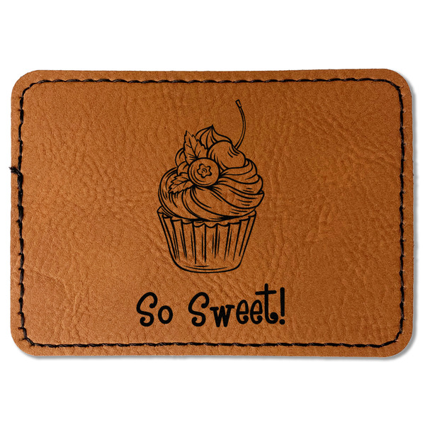 Sweet Cupcakes Leatherette Patches - Rectangle