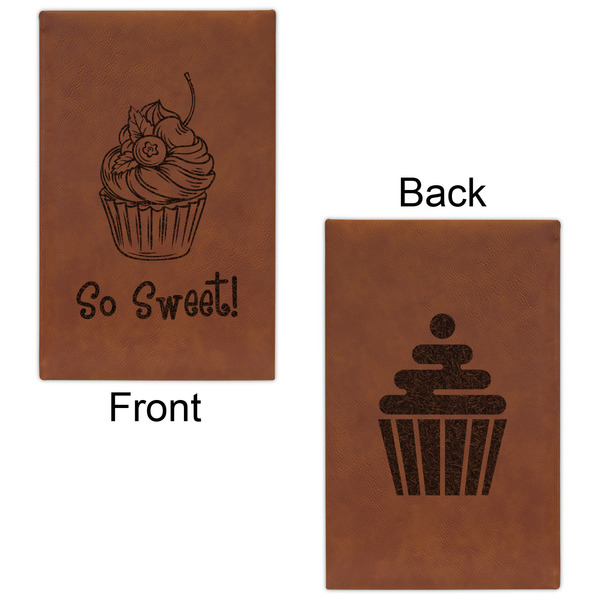 Sweet Cupcakes Leatherette Sketchbooks - Small - Double Sided - Front & Back View