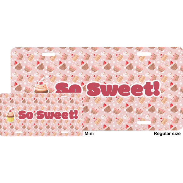 Sweet Cupcakes License Plate (Sizes) Four Holes