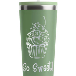 Sweet Cupcakes RTIC Everyday Tumbler with Straw - 28oz - Light Green - Double-Sided (Personalized)
