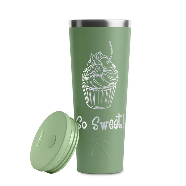 Sweet Cupcakes Light Green RTIC Everyday Tumbler - 28 oz. - Lid Off