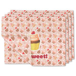 Sweet Cupcakes Linen Placemat w/ Name or Text