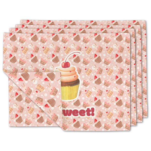Custom Sweet Cupcakes Linen Placemat w/ Name or Text