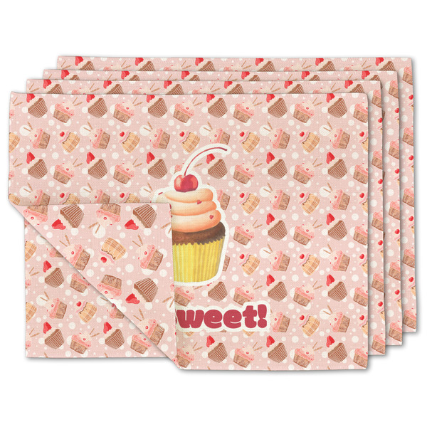 Custom Sweet Cupcakes Linen Placemat w/ Name or Text