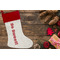 Sweet Cupcakes Linen Stocking w/Red Cuff - Flat Lay (LIFESTYLE)