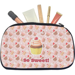 Sweet Cupcakes Makeup / Cosmetic Bag - Medium w/ Name or Text