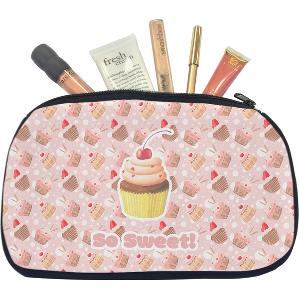 Custom Sweet Cupcakes Makeup / Cosmetic Bag - Medium w/ Name or Text