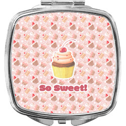 Sweet Cupcakes Compact Makeup Mirror w/ Name or Text