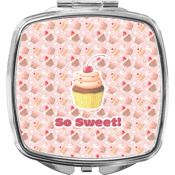 Custom Sweet Cupcakes Compact Makeup Mirror w/ Name or Text