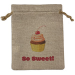 Sweet Cupcakes Burlap Gift Bag (Personalized)