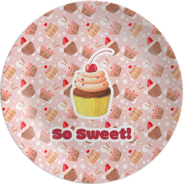 Custom Sweet Cupcakes Melamine Salad Plate - 8" (Personalized)