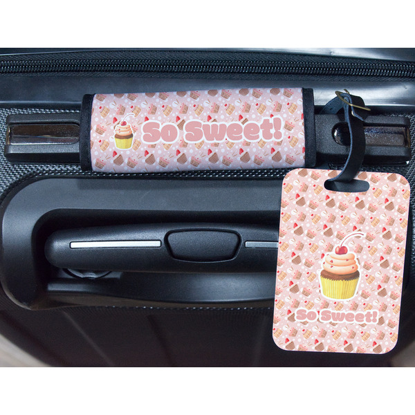 Sweet Cupcakes Metal Luggage Tag & Handle Wrap - In Context