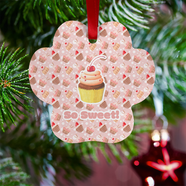 Sweet Cupcakes Metal Paw Ornament - Lifestyle