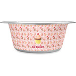 Sweet Cupcakes Stainless Steel Dog Bowl - Large (Personalized)
