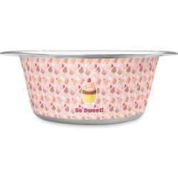 Sweet Cupcakes Stainless Steel Dog Bowl - Medium (Personalized)