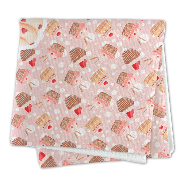 Sweet Cupcakes Microfiber Dish Rag - FOLDED (square)