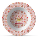 Sweet Cupcakes Plastic Bowl - Microwave Safe - Composite Polymer (Personalized)
