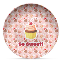 Sweet Cupcakes Microwave Safe Plastic Plate - Composite Polymer (Personalized)