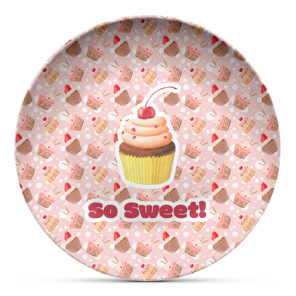Custom Sweet Cupcakes Microwave Safe Plastic Plate - Composite Polymer (Personalized)
