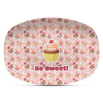 Sweet Cupcakes Plastic Platter - Microwave & Oven Safe Composite Polymer (Personalized)