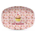 Sweet Cupcakes Plastic Platter - Microwave & Oven Safe Composite Polymer (Personalized)