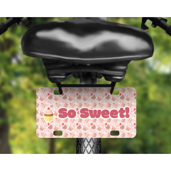 Sweet Cupcakes Mini License Plate on Bicycle 4 hole
