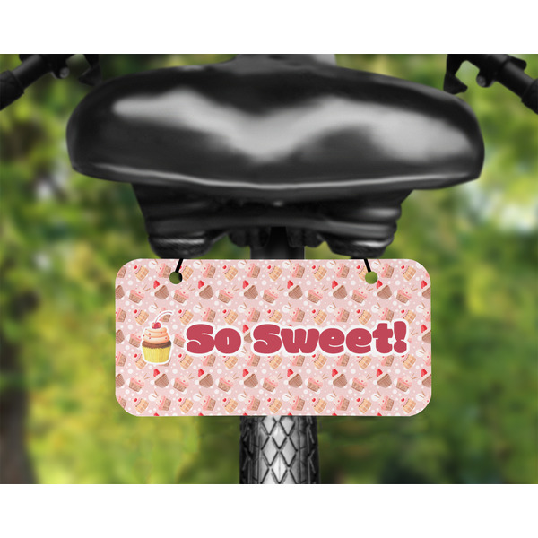 Sweet Cupcakes Mini License Plate on Bicycle - LIFESTYLE Two holes
