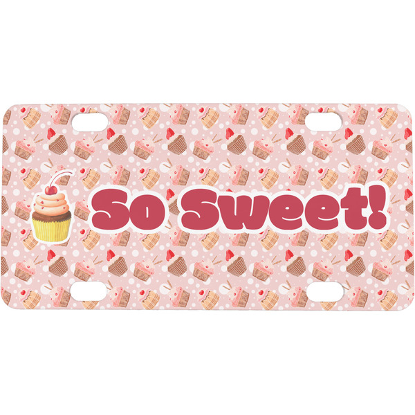 Custom Sweet Cupcakes Mini / Bicycle License Plate (4 Holes) (Personalized)