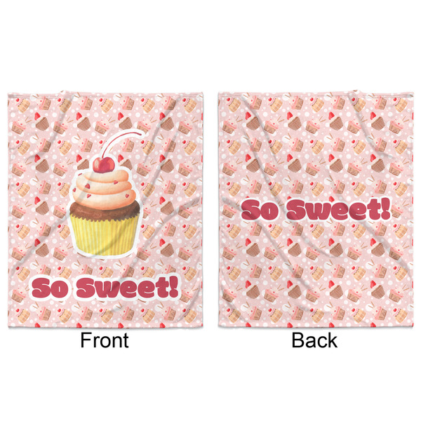 Sweet Cupcakes Minky Blanket - 50"x60" - Double Sided - Front & Back