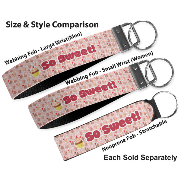 Sweet Cupcakes Multiple Key Ring comparison sizes