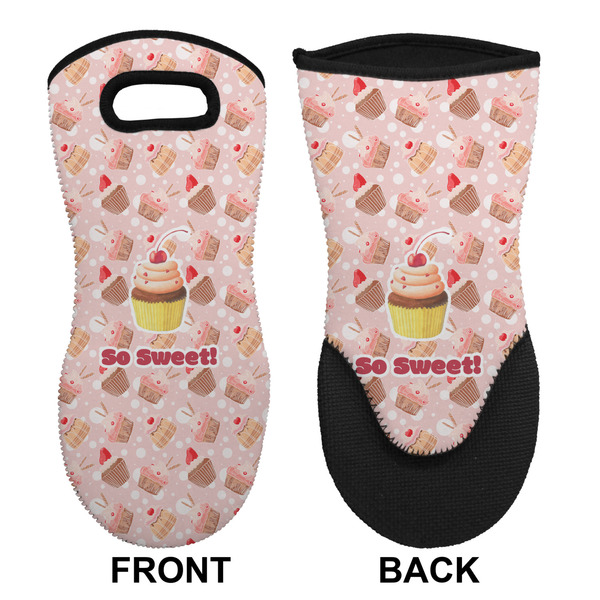 Sweet Cupcakes Neoprene Oven Mitt (Front & Back)