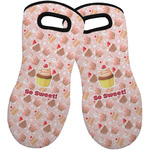 Sweet Cupcakes Neoprene Oven Mitts - Set of 2 w/ Name or Text