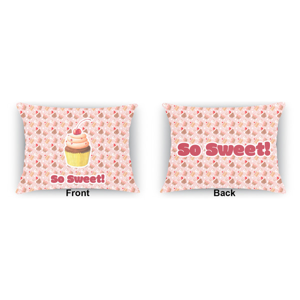 Sweet Cupcakes Outdoor Rectangular Throw Pillow (Front and Back)