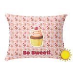 Sweet Cupcakes Outdoor Throw Pillow (Rectangular) w/ Name or Text