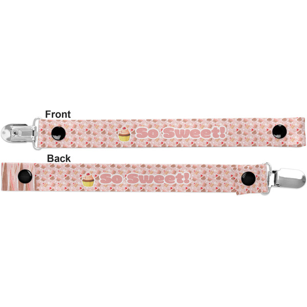 Sweet Cupcakes Pacifier Clip - Front and Back