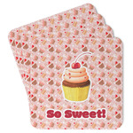 Sweet Cupcakes Paper Coasters w/ Name or Text