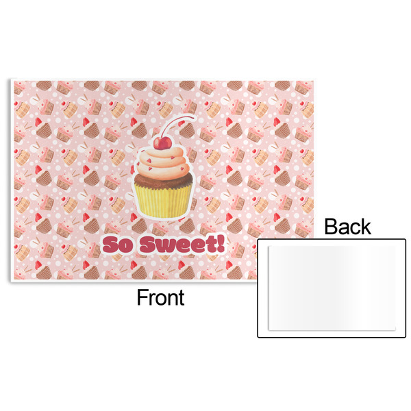 Sweet Cupcakes Disposable Paper Placemat - Front & Back
